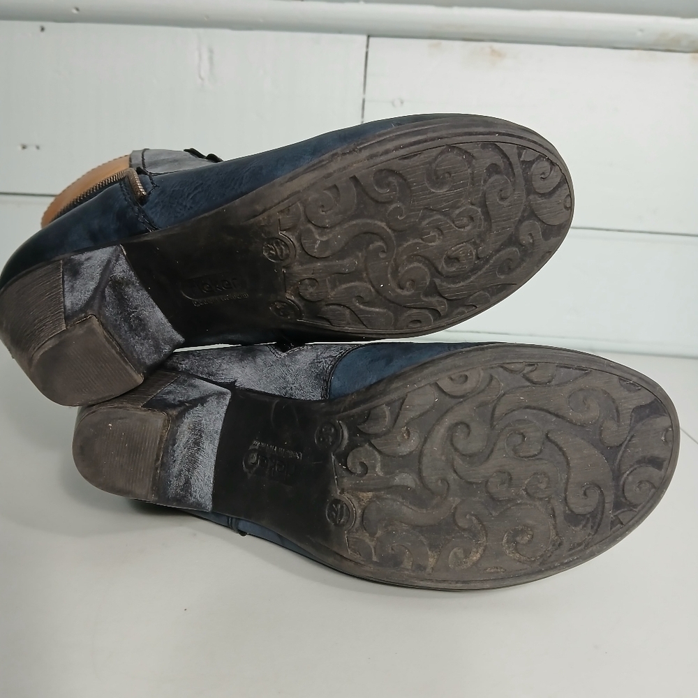 Rieker blue and tan ankle booties - Picture 10 of 11